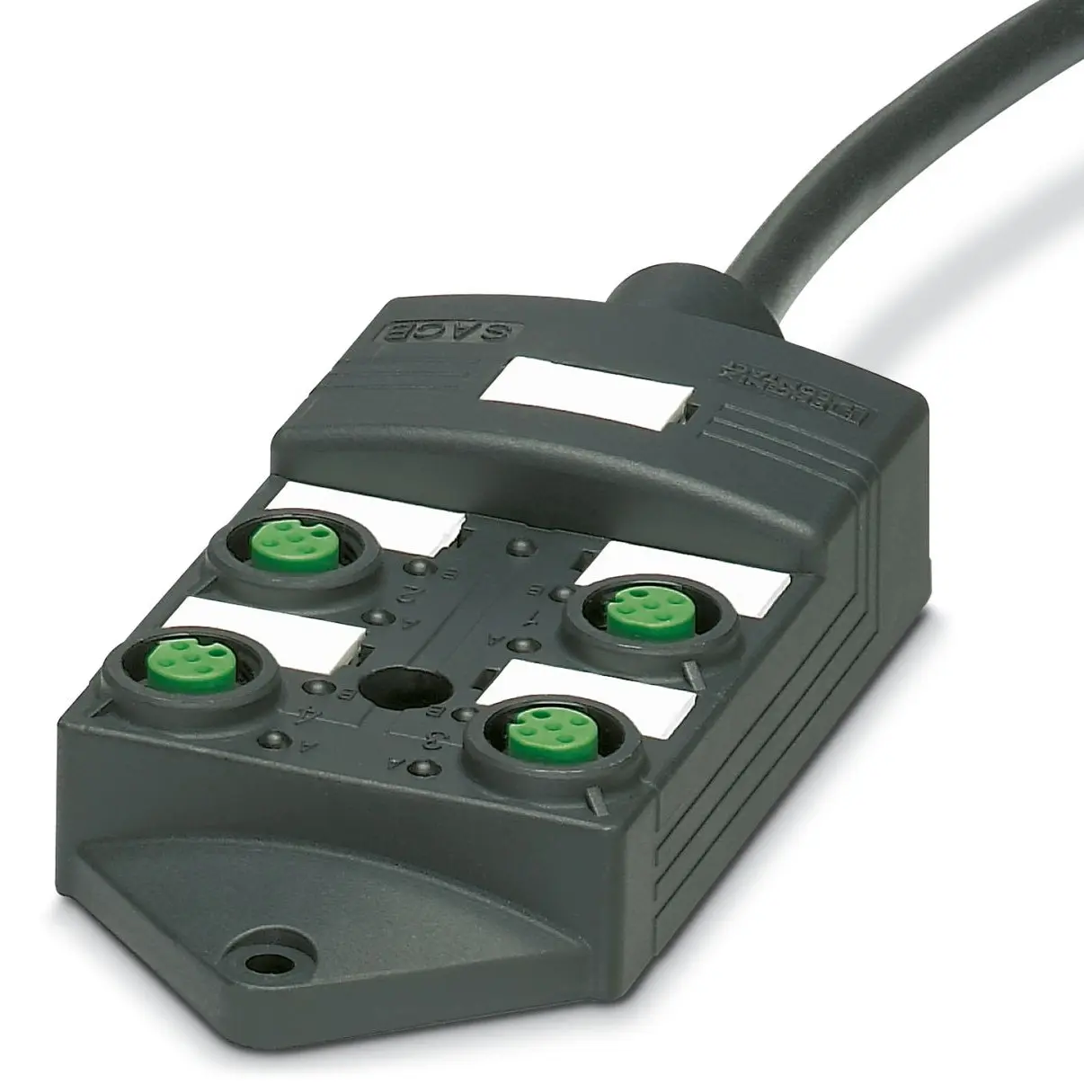 Produktfoto 1 von Phoenix Contact SACB Sensor-Box 4 Anschlüsse 5 Auslässe M12 Gerade