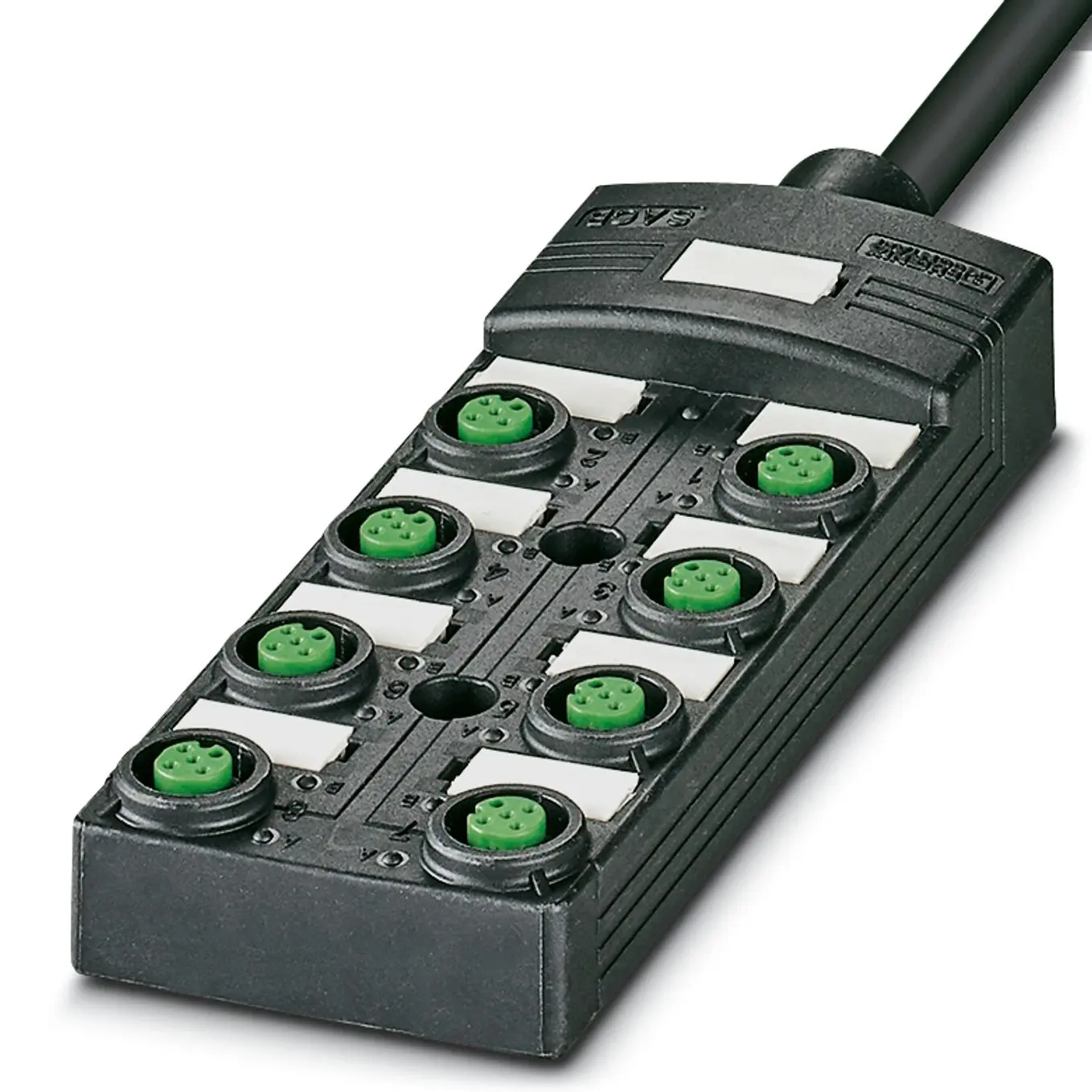 Produktfoto 1 von Phoenix Contact SACB Sensor-Box 8 Anschlüsse 5 Auslässe M12 Gerade
