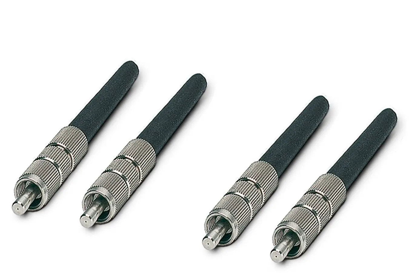 Produktfoto 1 von Phoenix Contact PSM-SET-FSMA/4-HCS LWL-Steckverbinder, FSMA, Singlemode, Simplex, PCF, 200/230 μm, PC 2dB, Schwarz