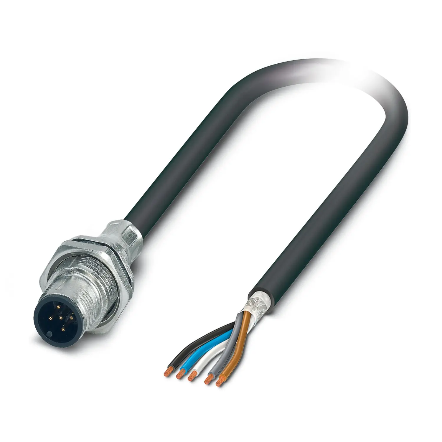 Produktfoto 1 von Phoenix Contact SACCBP-MS-5CON-M16/1.0-PUR SCO, 5-polig Sensor-Betätigungselementkabel, M12 Stecker 5 / Freies