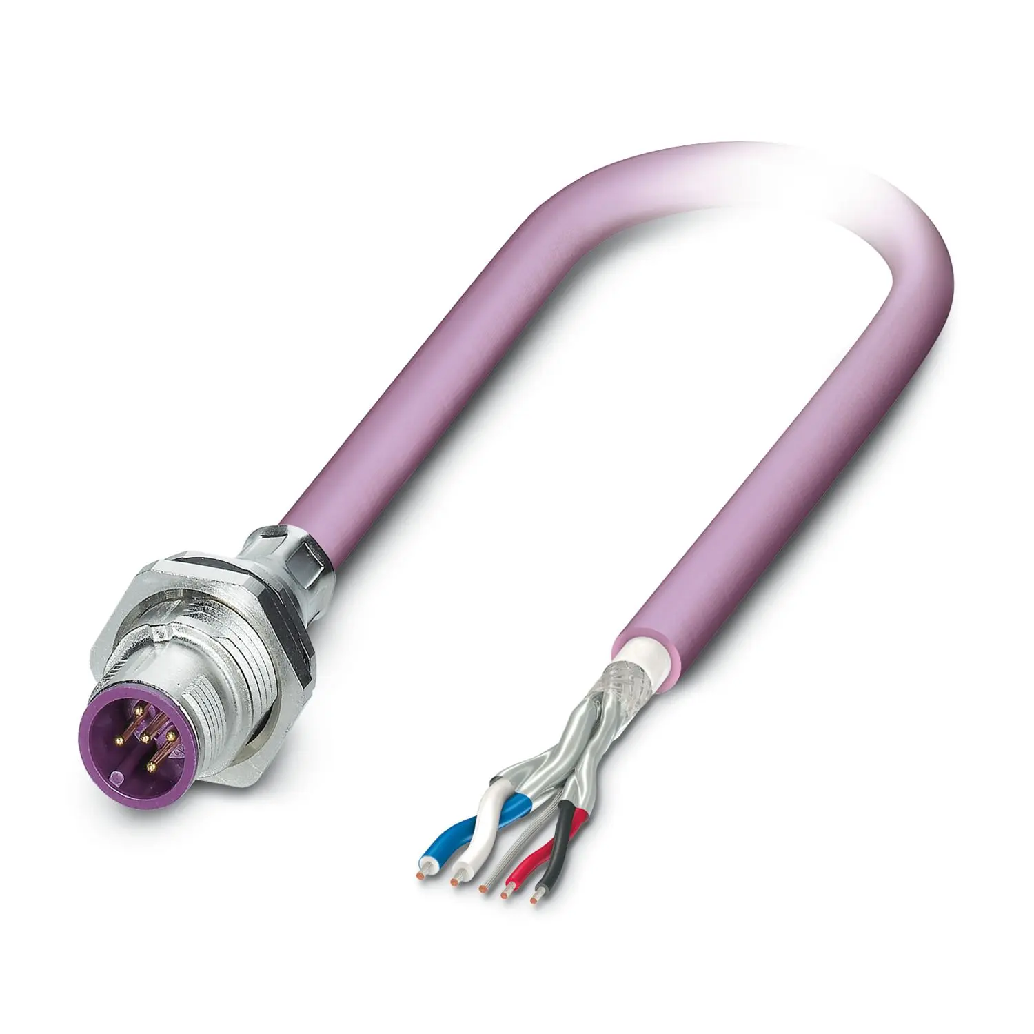 Phoenix Contact, 5-polig Buskabel, M12 Stecker 5 / Nicht abgeschlossen, Länge 5 m