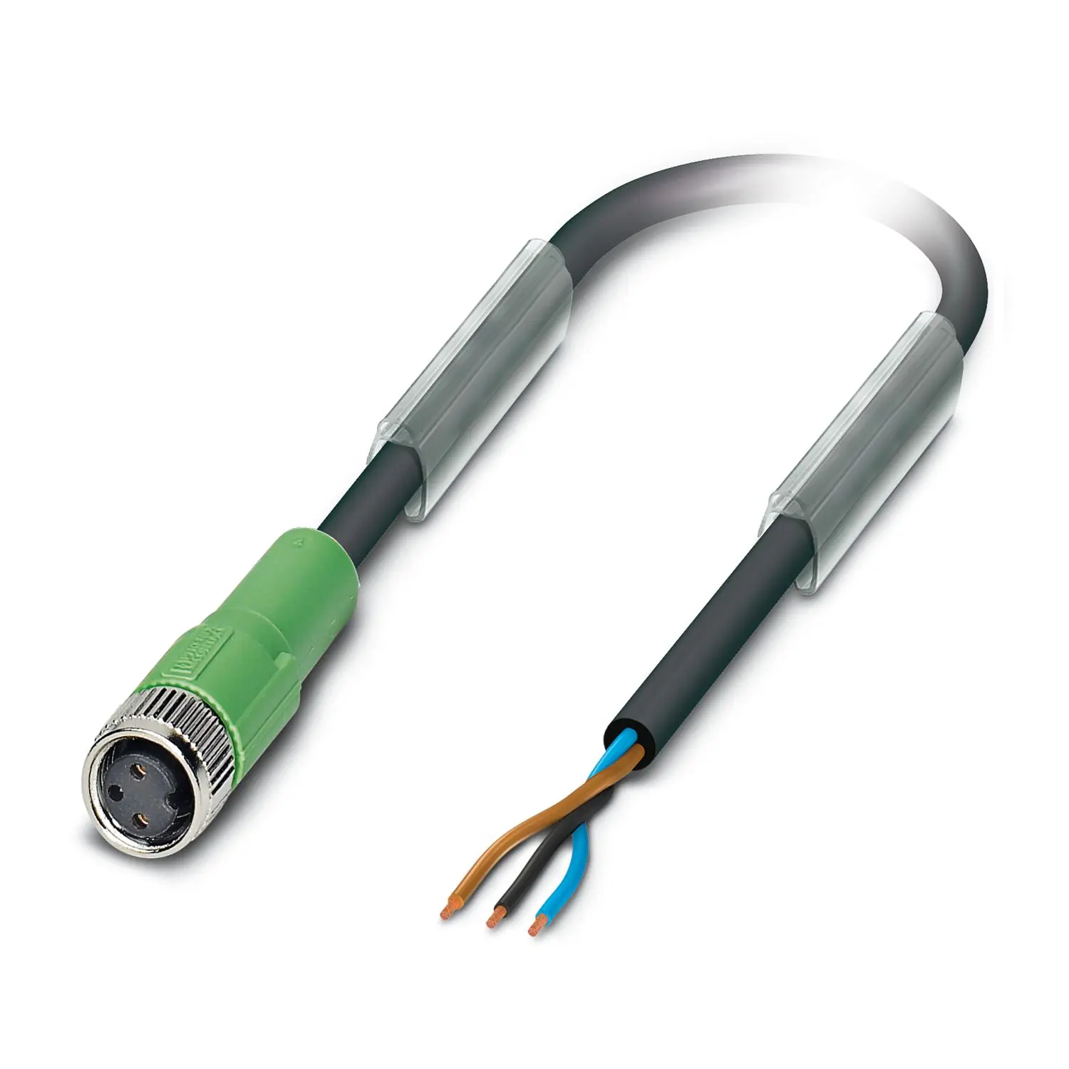 Produktfoto 1 von Phoenix Contact SAC-3P- 1.5-PUR/M 8FS, 3-polig Sensor-Betätigungselementkabel, Gerade Buchse 3 / Nicht abgeschlossen,