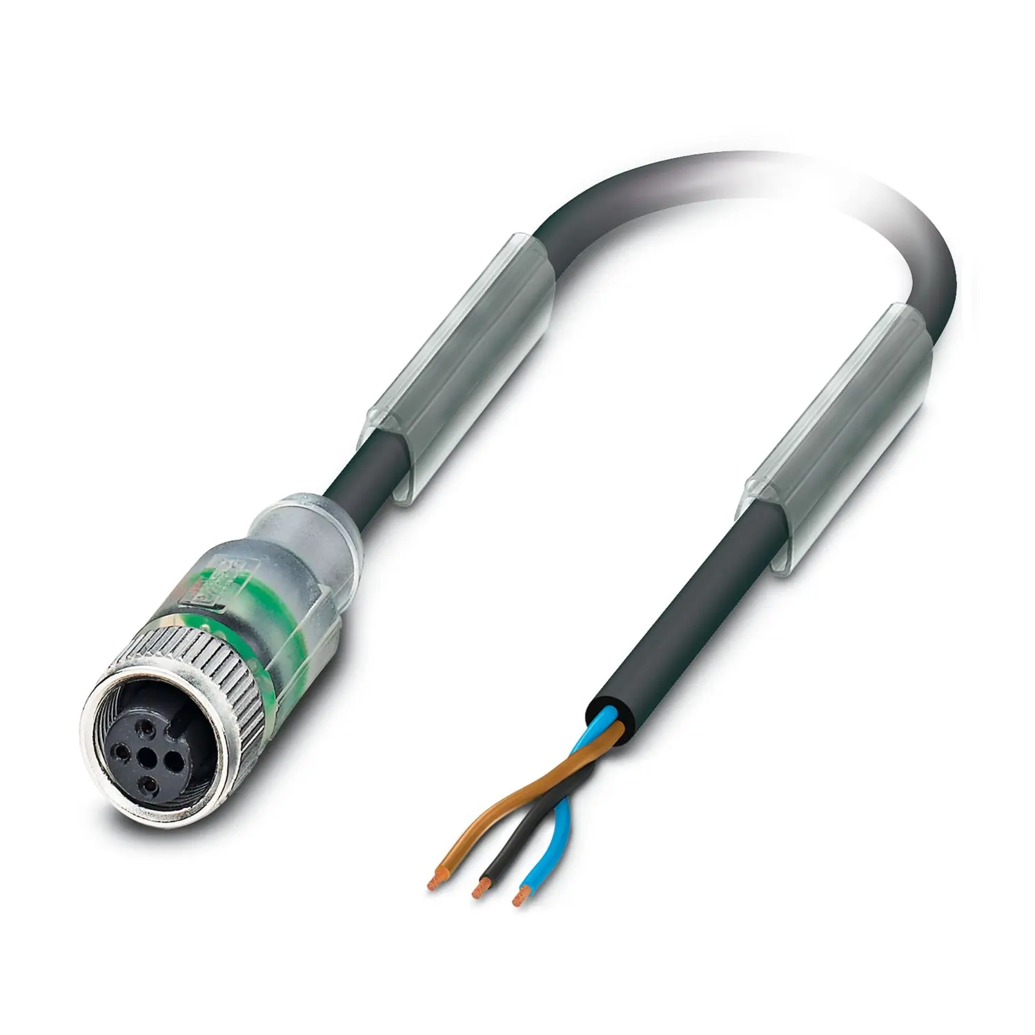 Produktfoto 1 von Phoenix Contact SAC, 3-polig Sensor-Betätigungselementkabel, M12 Buchse 3 / Gerade M12-Buchse, Länge 10 m