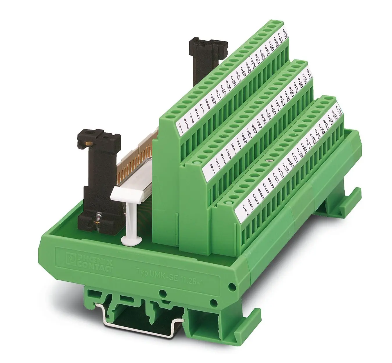 Produktfoto 1 von Phoenix Contact Schnittstellenmodul DIN 41612, Stecker, 64-polig, 125 V ac/dc, DIN-Hutschiene 1A