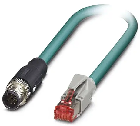 Produktfoto 1 von Phoenix Contact NBC-MS/ 0.5-94B/R4AC SCO US Cat.5 Ethernet-Kabel, 500 mm, Blau 2 Abgeschirmt, Aussen ø 6.4 mm Außen-ø ,