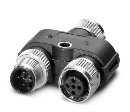 Produktfoto 1 von Phoenix Contact, Gerade SAC-5PY-F/M-F VP SH Rundsteckverbinder Adapter 5 M12, IP65, IP67 Buchse 5 M12