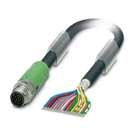 Produktfoto 1 von Phoenix Contact SAC-17P, 17-polig Sensor-Betätigungselementkabel, M12 Stecker 17 / Nicht abgeschlossen, Länge 3 m