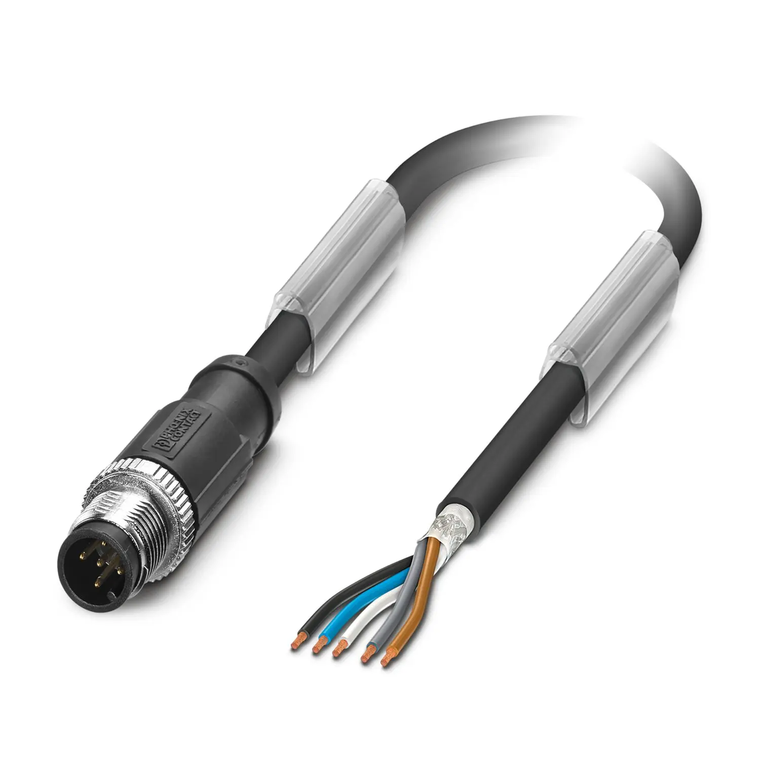 Produktfoto 1 von Phoenix Contact SAC-5P-M12MS/ 3.0-PUR SH, 5-polig Sensor-Betätigungselementkabel, Gerade Stecker 5 / Nicht