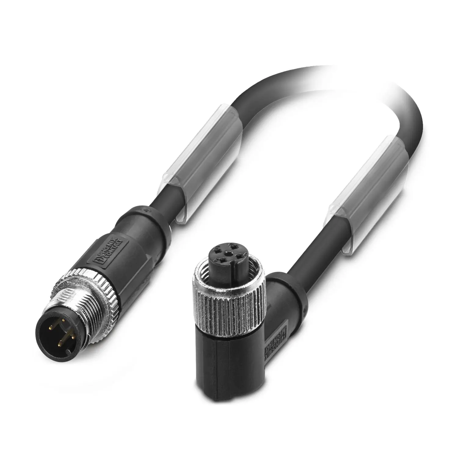 Produktfoto 1 von Phoenix Contact SAC-4P-M12MS/0.6-PUR/M12FR SH, 4-polig Sensor-Betätigungselementkabel, M12, Rechtwinklig Buchse 4 / M12,