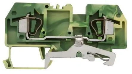 Produktfoto 1 von WAGO 282 Schutzleiterklemme 1 Grün, Gelb, 6mm², 80V Zugfederklemme