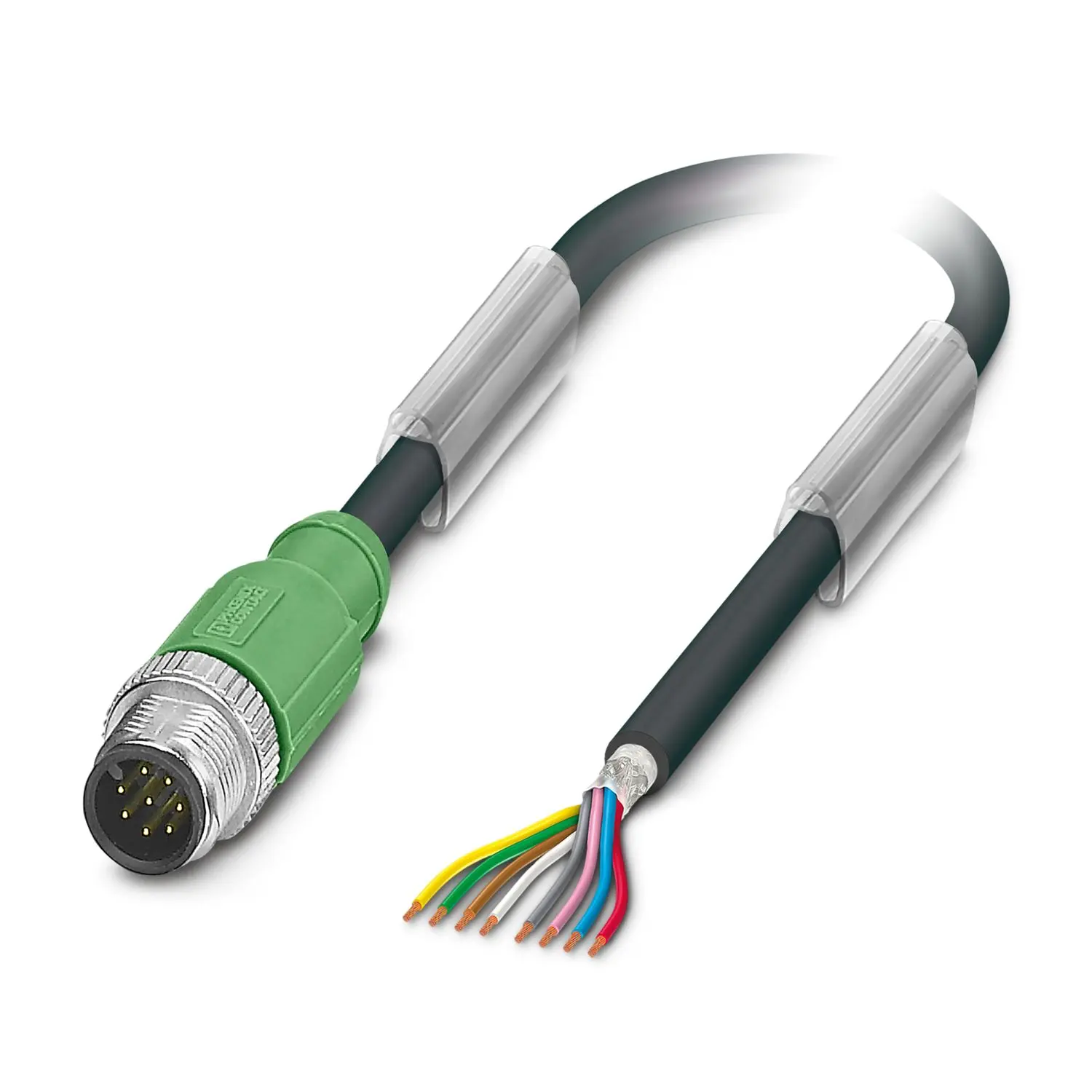 Produktfoto 1 von Phoenix Contact SAC-8P-M12MS/ 3.0-PUR SH, 8-polig Sensor-Betätigungselementkabel, Gerade Stecker 8 / Nicht