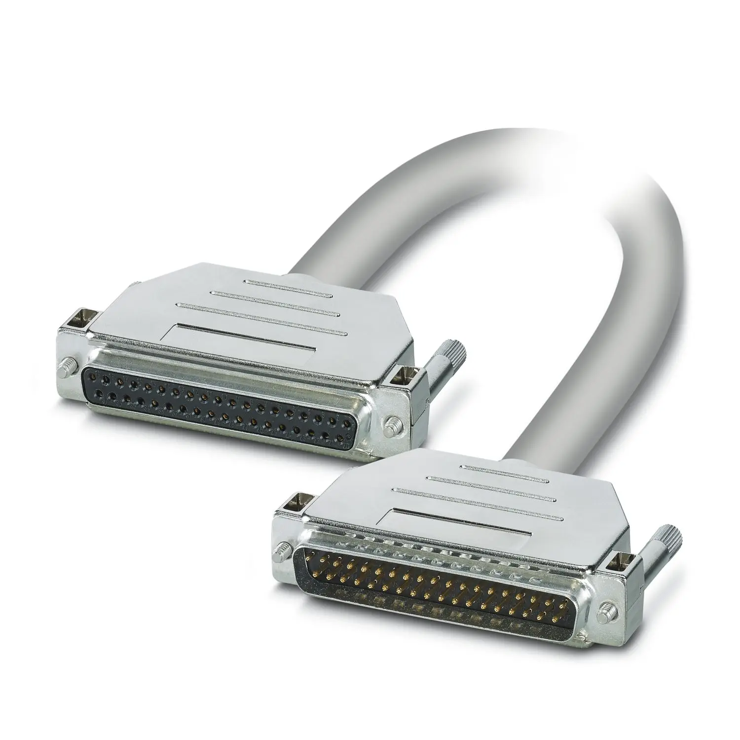 Produktfoto 1 von Phoenix Contact Kabel / D-SUB Buchse / D-Sub-Stecker Stecker, 2 m Polyvinylchlorid, Grau, CSA, DIN EN 50178, EAC, UL