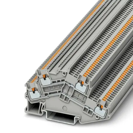 Produktfoto 1 von Phoenix Contact PTTBS 1.5/S Doppelstock Reihenklemmen 2 Grau, 0.14mm², 1.5 mm², 500V Einsteck-Anschluss