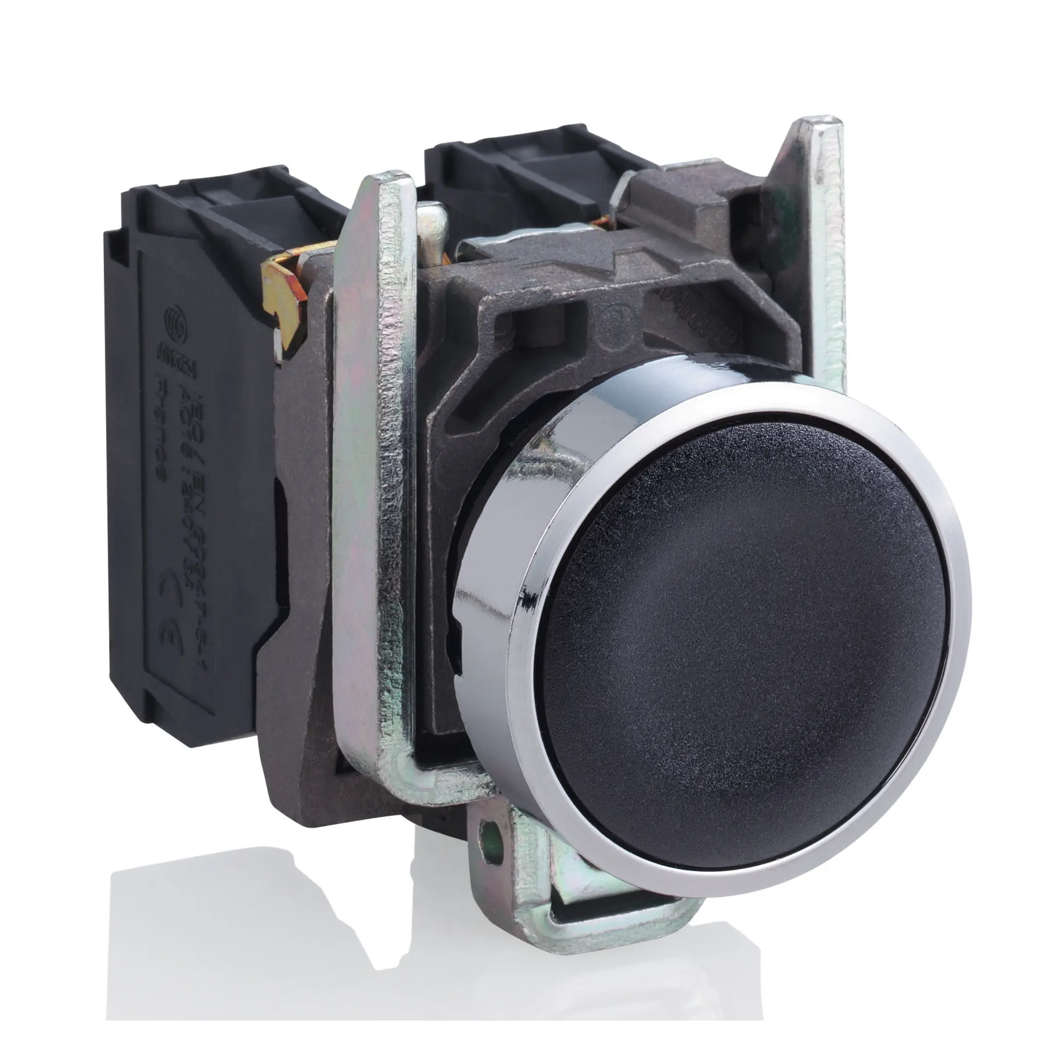 Produktfoto 1 von Schneider Electric Harmony XB4 Druckschalter Schwarz Federrückstellung Panel Ø 22 mm, 1-poliger Umschalter / 10A, IP66,