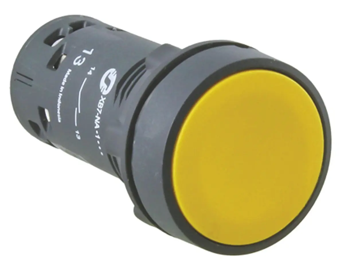 Produktfoto 1 von Schneider Electric Harmony XB7 Druckschalter Gelb Federrückstellung Schraubanschlussklemme Ø 22 mm, 1 Schließer/1 Öffner