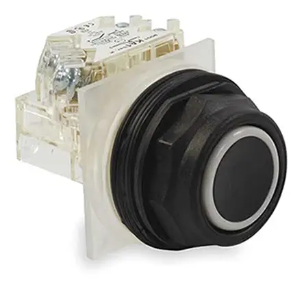 Produktfoto 1 von Schneider Electric Harmony 9001SK Druckschalter Schwarz Federrückstellung Panel Ø 30 mm, SPST / 10 A 600 V ac, IP66