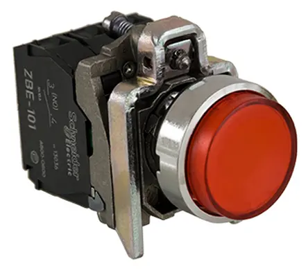 Produktfoto 1 von Schneider Electric Harmony XB4 Druckschalter Rot Beleuchtet Federrückstellung Panel Ø 22 mm, 1-poliger Umschalter / 10 A