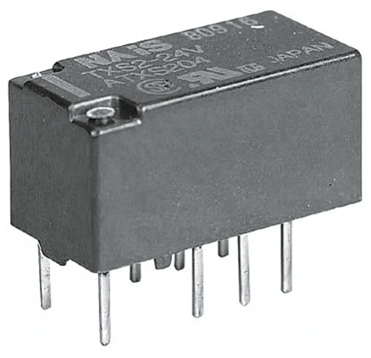 Produktfoto 1 von Panasonic G6K Signalrelais Oberfläche, 12V dc Spule, 2-poliger Umschalter, max. 1A, 110V ac / 110V dc, Lot