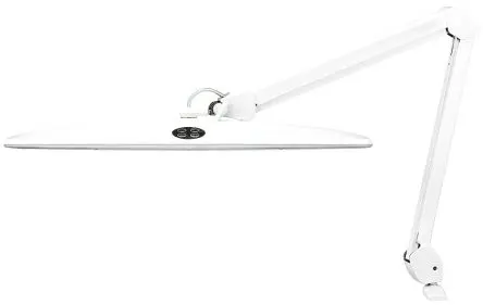 Produktfoto 1 von RS PRO LED Tischleuchte Typ G, Typ C Klemme, Einstellbarer Arm Weiß, 230V ac / 21 W Leuchtmittel inkludiert