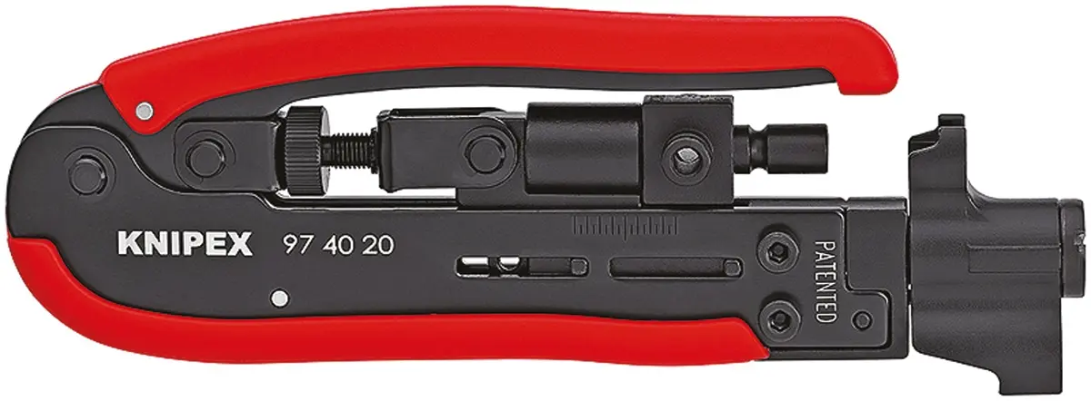 Knipex 97 40 20 SB Crimp-Werkzeug für BNC-Steckverbinder, F-Steckverbinder, RCA-Steckverbinder, 175 mm