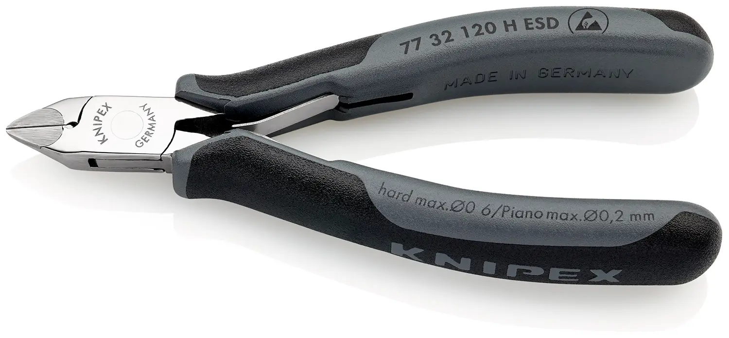 Produktfoto 1 von Knipex Knipex ESD-Sicherheit Kleine Fase Seitenschneider Schließer (NO) 120 mm / Backen 14mm, Schneidleistung 1.6 mm