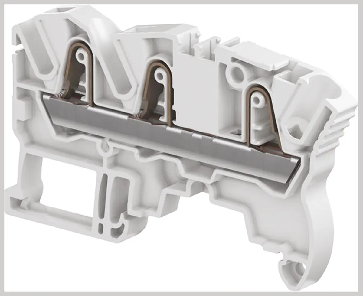 Produktfoto 1 von Entrelec ZK4 Anschlussklemmenblock für Durchkontaktierung 1 Grau, 4 mm², 1000 V ac Klemme