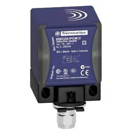 Produktfoto 1 von Telemecanique Sensors XS Induktiver Näherungssensor, Kubisch 4 bis 20 mA / 4mA 25 mm, IP65, IP69K, IP67 24 V dc