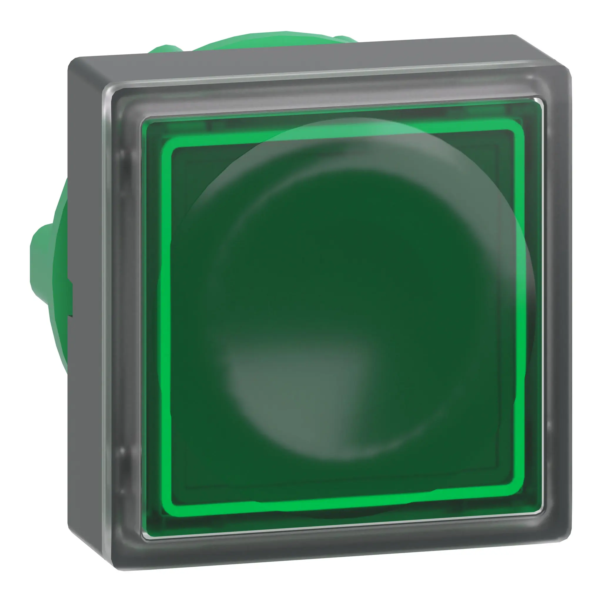 Produktfoto 1 von Schneider Electric Harmony Drucktastenkopf Ø 22 mm, Grün Tastend Vierkant Vierkant Kunststoff, IP66