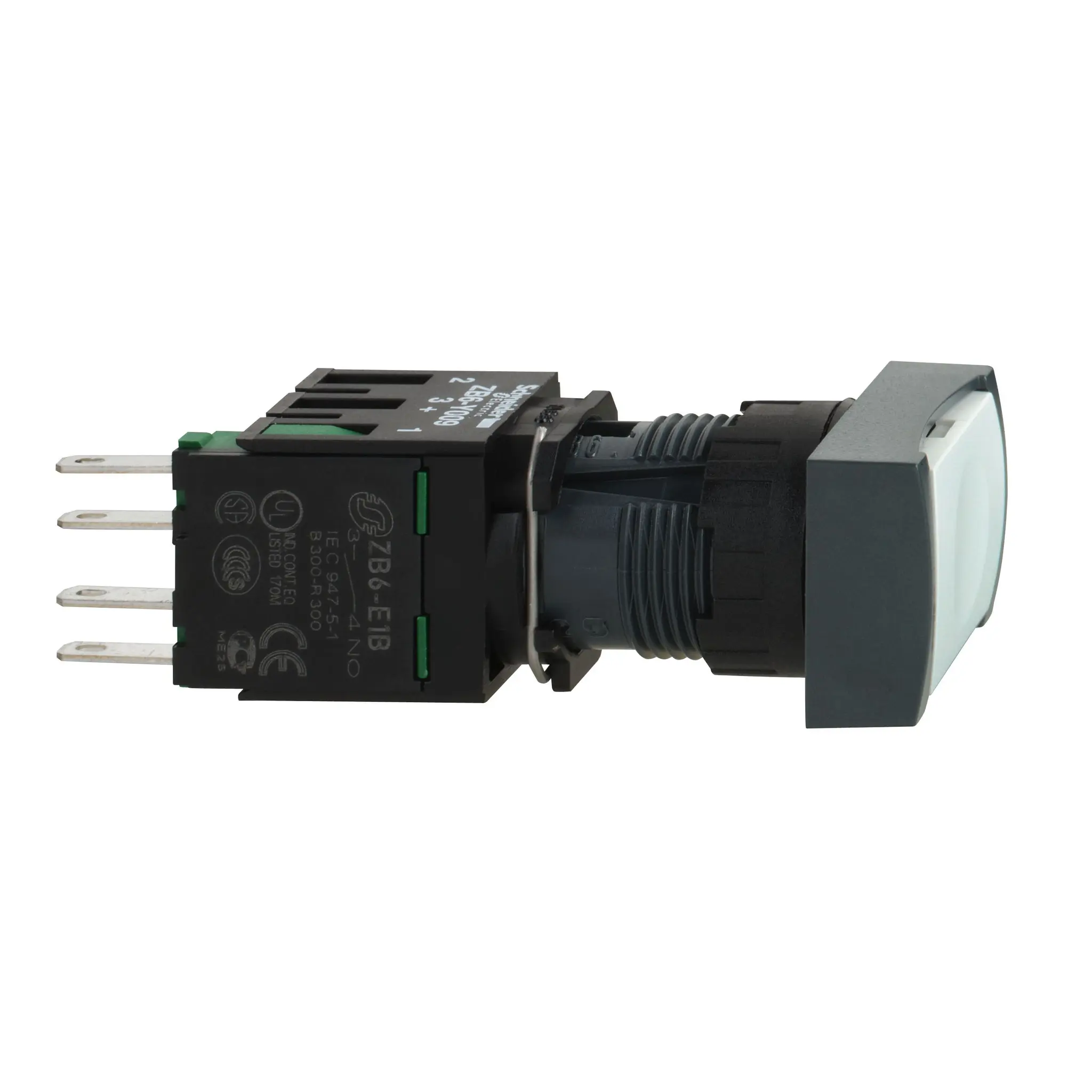 Produktfoto 1 von Schneider Electric Harmony XB6 Druckschalter Weiß Federrückstellung Panel Ø 16 mm, 1 Schließer, IP65