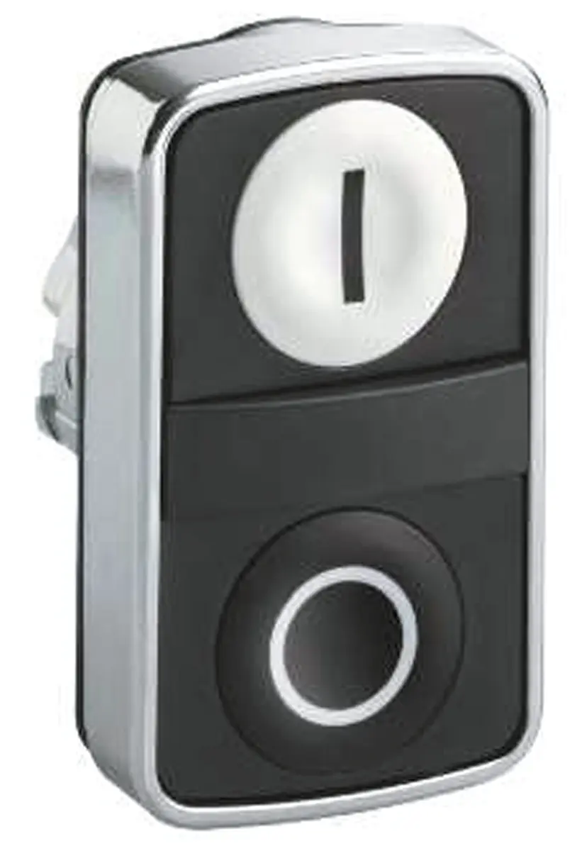 Produktfoto 1 von Schneider Electric Harmony XB4 Drucktastenkopf Ø 22 mm, Weiß, Schwarz Tastend Rechteckig Rechteckig Metall, IP67