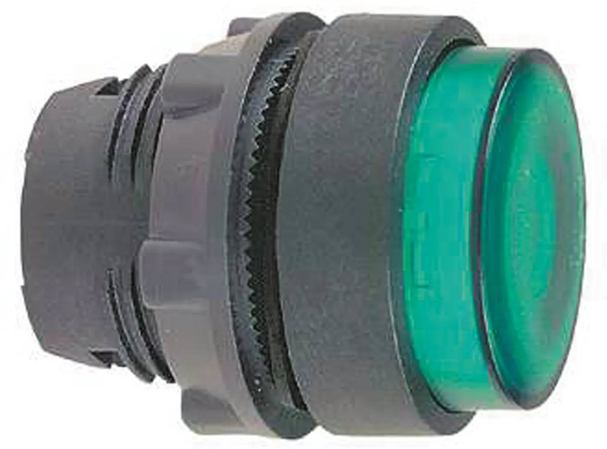 Produktfoto 1 von Schneider Electric Harmony XB5 Drucktastenkopf Ø 22 mm, Grün Tastend Rund Rund Kunststoff, IP66