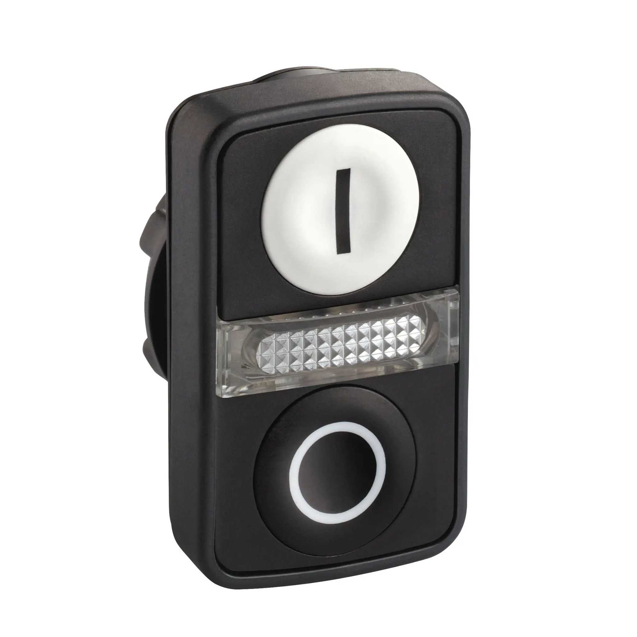 Produktfoto 1 von Schneider Electric Harmony Drucktastenkopf Ø 22 mm, Weiß, Schwarz Tastend Rechteckig Rechteckig Kunststoff, IP66