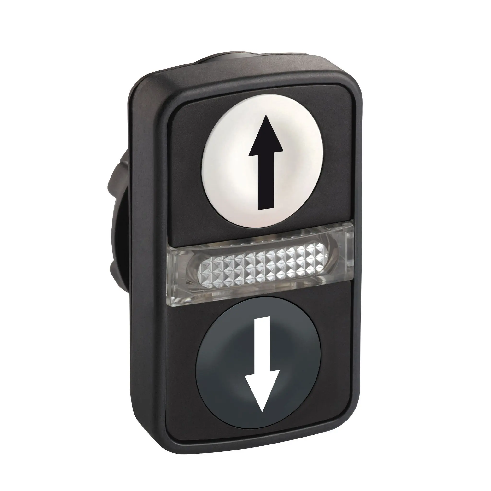 Produktfoto 1 von Schneider Electric Harmony Drucktastenkopf Ø 22 mm, Weiß, Schwarz Tastend Rechteckig Rechteckig Kunststoff, IP66