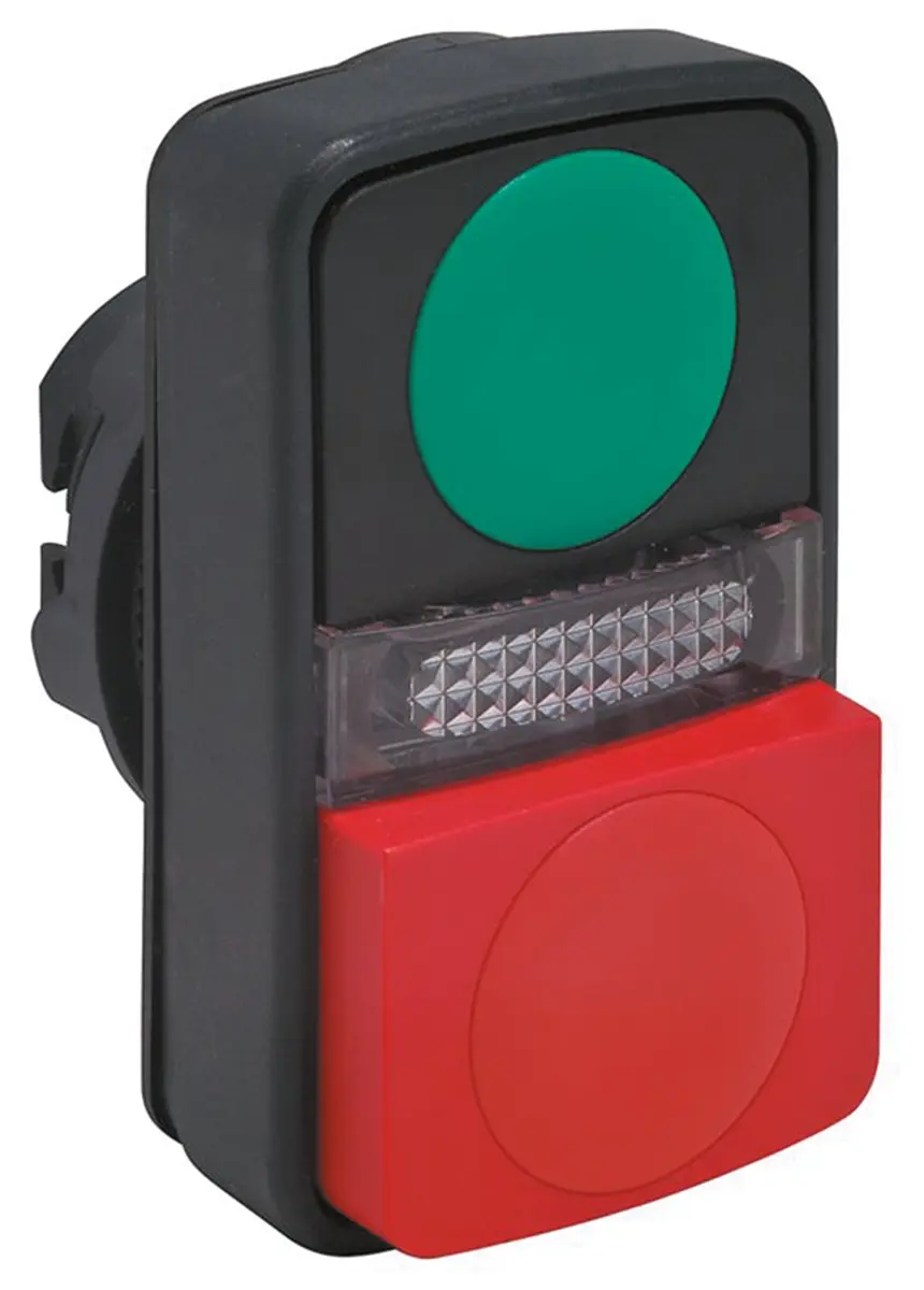 Produktfoto 1 von Schneider Electric Harmony Drucktastenkopf Ø 22 mm, Rot, Grün Tastend Rechteckig Rechteckig Kunststoff, IP66