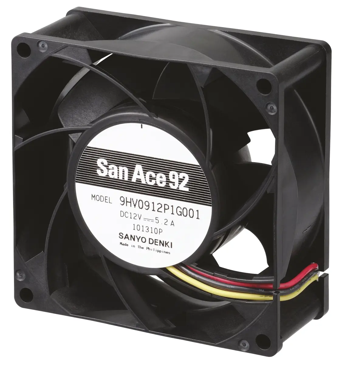 Produktfoto 1 von Sanyo Denki San Ace 9HV DC-Axiallüfter, Kugellager, 48 V dc / 57.6W, 92 x 92 x 38mm, 14900U/min, 306m³/h