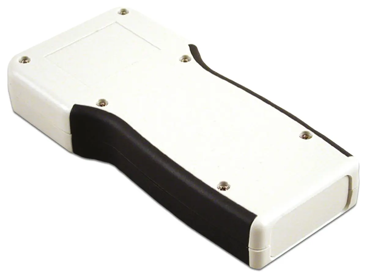 Produktfoto 1 von Hammond Tragbares Gehäuse, Schwer entflammbares ABS, 80 mm Eingebautes Batteriefach, 165 mm, H. 28 mm, Grau, IP54
