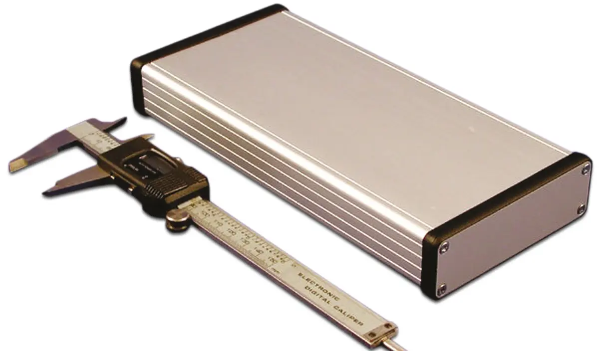 Produktfoto 1 von Hammond 1455; Gehäuse; Aluminium; Silber IP54 Breite 103 mm Höhe 30.5 mm Länge 220 mm