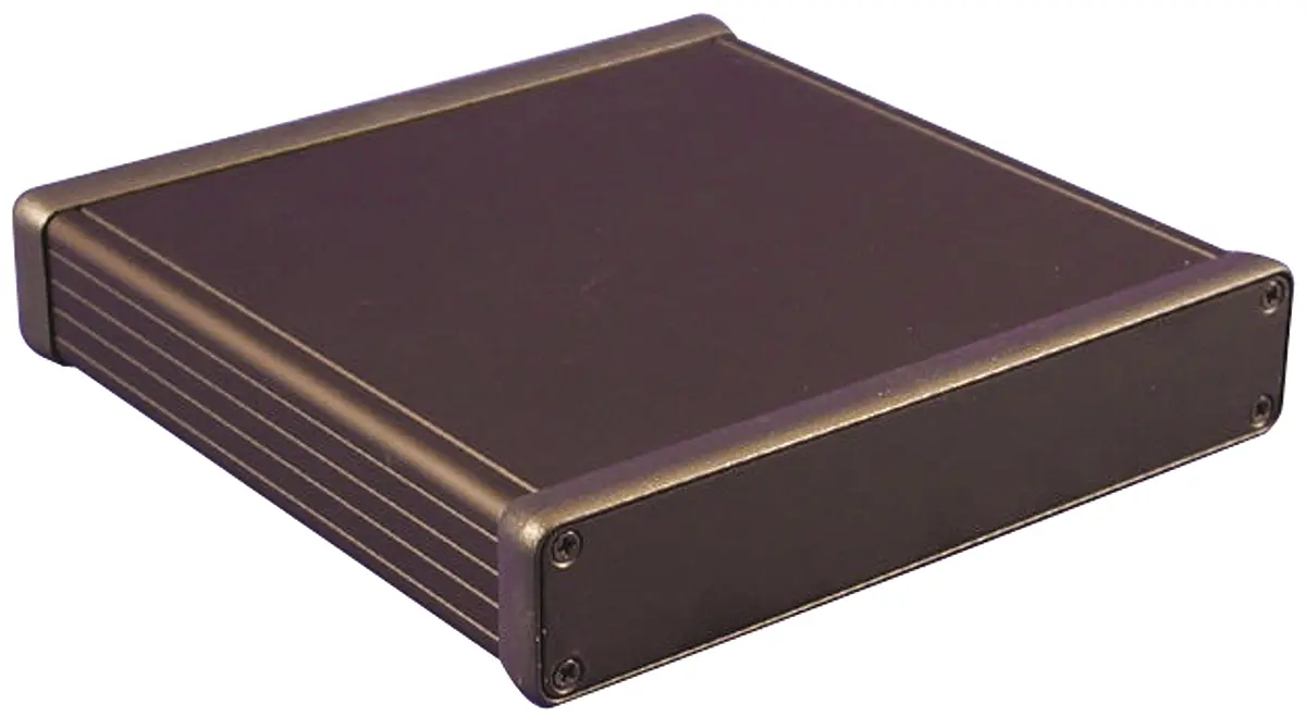 Produktfoto 1 von Hammond 1455; Gehäuse; Aluminium; Schwarz IP54 Breite 165 mm Höhe 31 mm Länge 160 mm