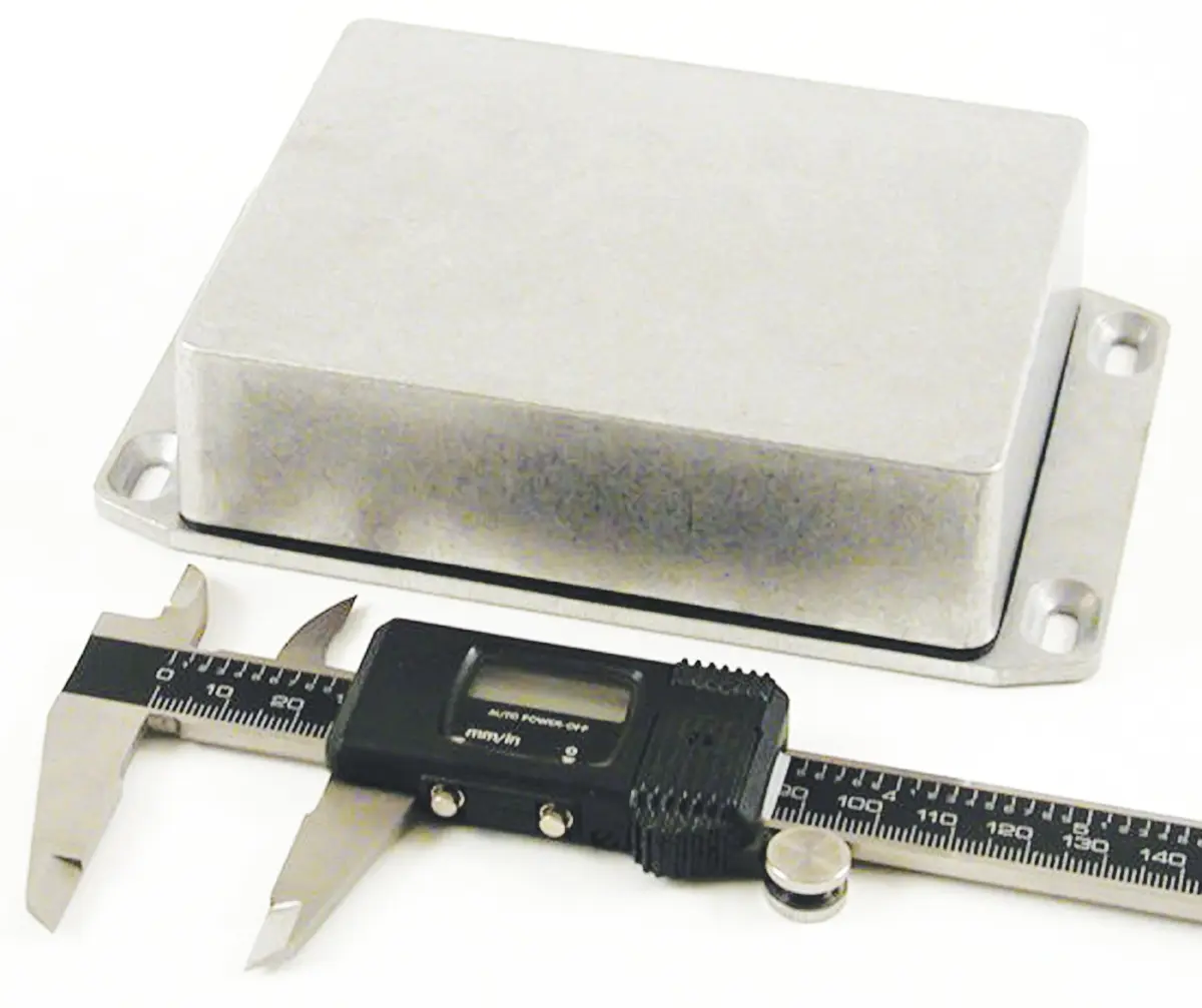 Produktfoto 1 von Hammond 1590; Gehäuse; Aluminiumdruckguss; Natur Geflanscht IP65 Breite 94 mm Höhe 34 mm Länge 119.5 mm