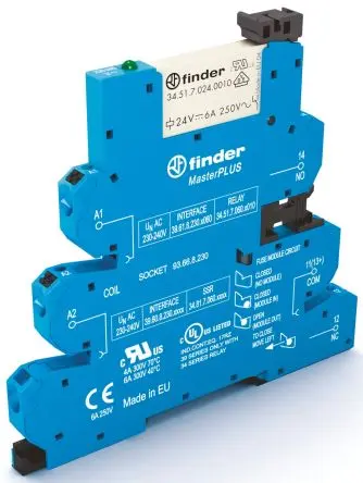 Produktfoto 1 von Finder 39 Interface Relais 24V ac/dc, 1-poliger Umschalter DIN-Hutschiene 11mA