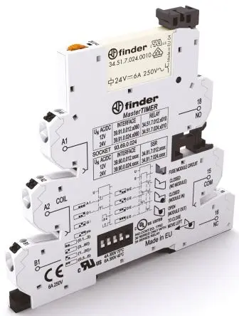 Produktfoto 1 von Finder 39 Interface Relais 12V ac/dc, 1-poliger Umschalter DIN-Hutschiene 23mA