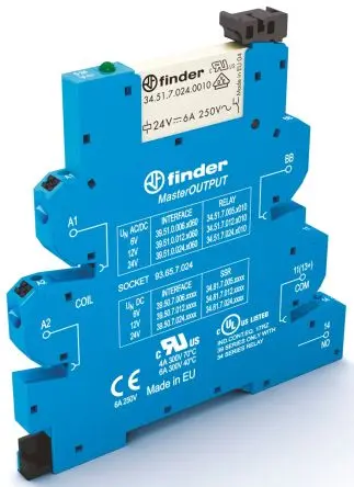 Produktfoto 1 von Finder 39 Interface Relais 12V ac/dc, SPST DIN-Hutschiene 15mA