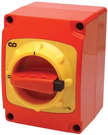 Produktfoto 1 von Craig & Derricott SCOD Trennschalter 3-polig DIN-Hutschiene 25A 11 kW Rot IP66 3-phasig