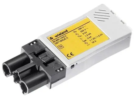 Produktfoto 1 von Wieland GST18i3 Beleuchtungssteckverbinder, Kabel Stecker, Anschluss 16A, Kontakte: 3 IP40, IP20, Anz.Ausl. 1, Grau