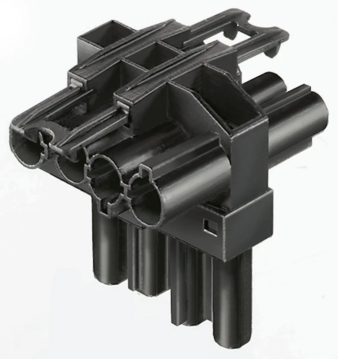 Produktfoto 1 von Wieland GST18i4 Leuchtensteckverbinder, Verteilerblock, Kontakte: 4, Anz.Ausl. 2, Kabelmontage, 20A, Schwarz