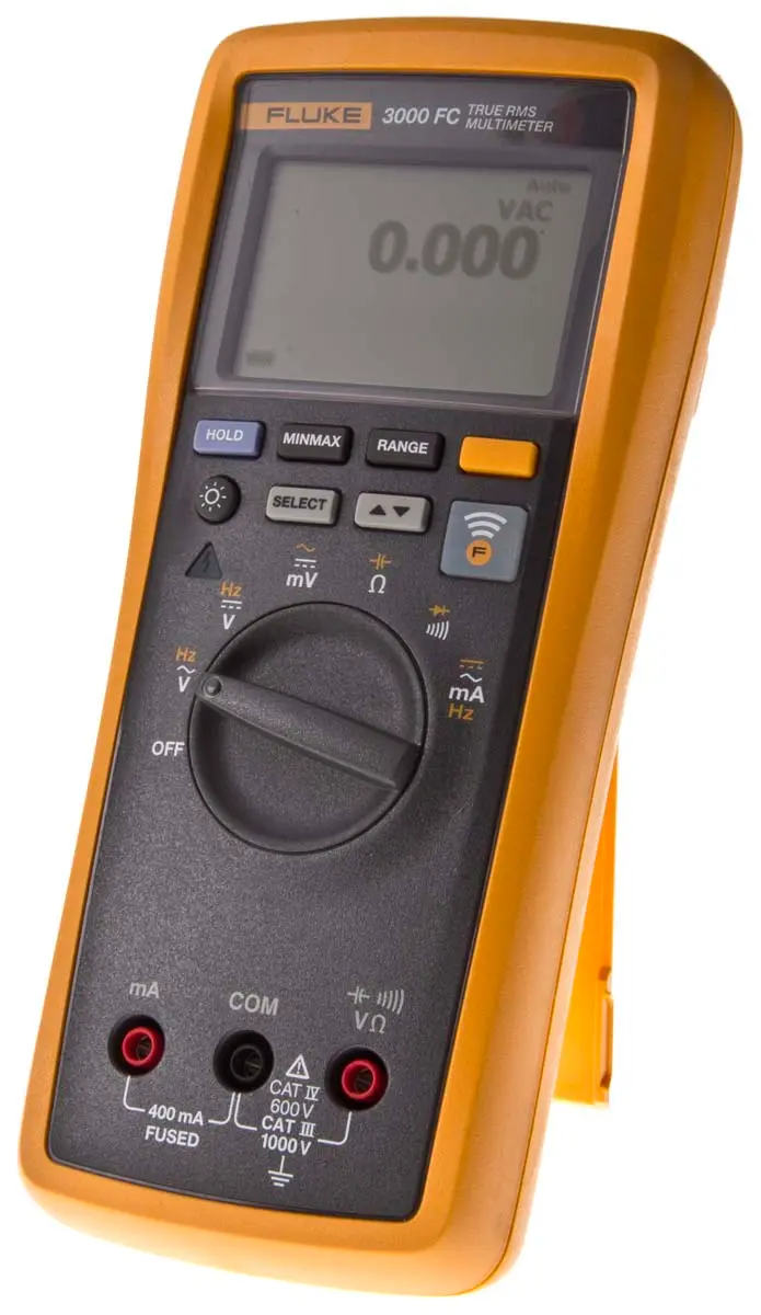 Produktfoto 1 von Fluke 3000 FC Hand LCD Digital-Multimeter, CAT III, CAT IV 1000V ac / 400mA ac, 50MΩ, ISO-kalibriert