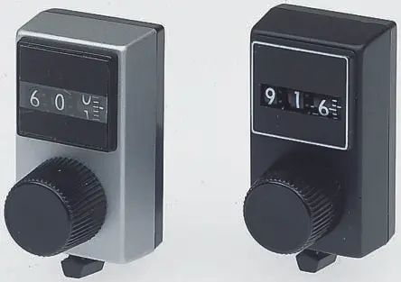 Produktfoto 1 von Vishay Silber Potentiometer-Knopf, Zeiger Schwarz Ø 25.4 mm x 20.6 mm, Rund Schaft 6 mm
