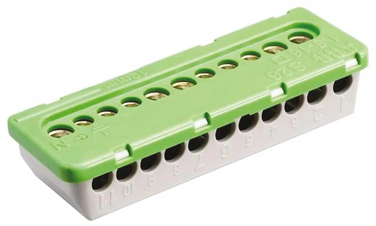 Produktfoto 1 von Entrelec MISTRAL65 Thermoplast Klemmblock ohne Sicherung 100A Grün 11-polig Schraubbefestigung 16mm², 6 mm²