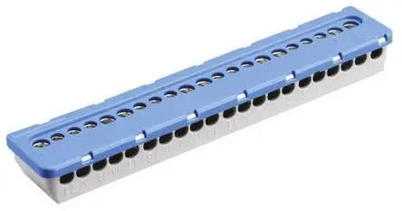 Produktfoto 1 von Entrelec MISTRAL65 Thermoplast Klemmblock ohne Sicherung 100A Blau 21-polig Schraubbefestigung 16mm², 6 mm²