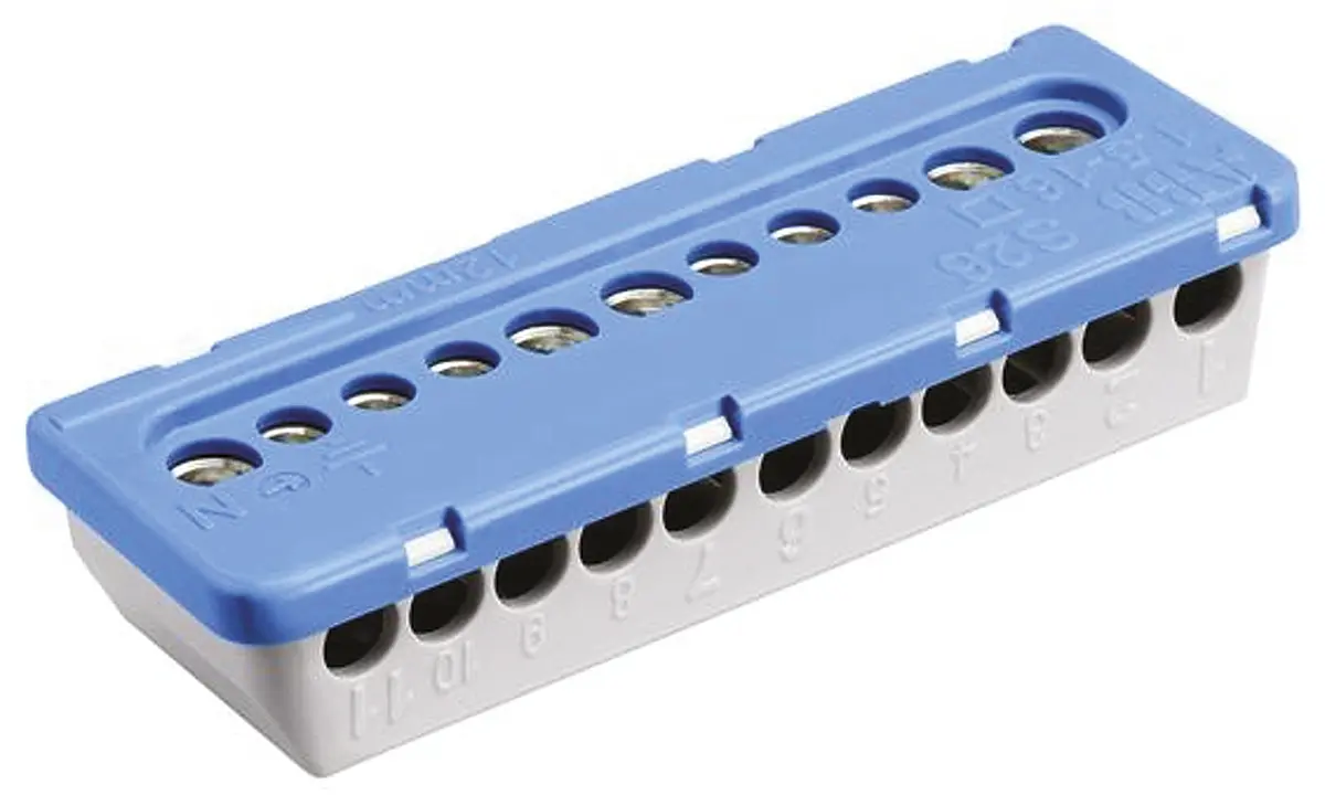 Produktfoto 1 von Entrelec MISTRAL65 Thermoplast Klemmblock ohne Sicherung 100A Blau 11-polig Schraubbefestigung 16mm², 6 mm²